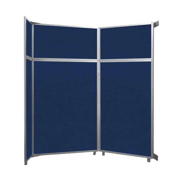 Versare Operable Wall Folding Room Divider 7'11" x 8'5-1/4" Navy Blue Fabric 1070203 - main